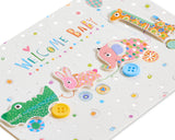 Critter Pull Along New Baby Card