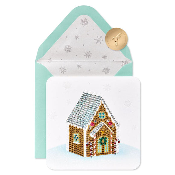 Jeweled Gingerbread House Holiday Card