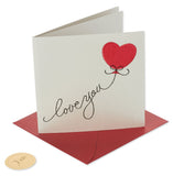 Embroidered Balloon Heart Valentine's Day Card