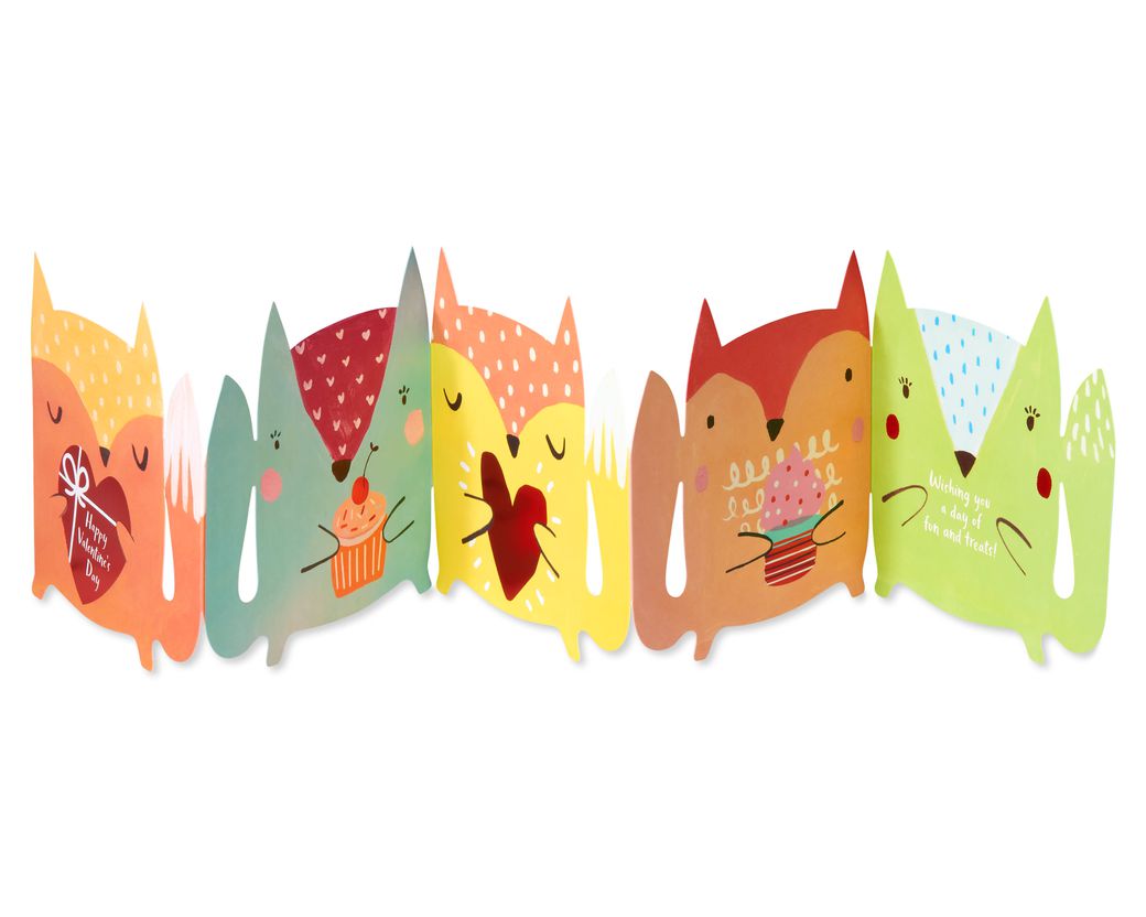 Fold Open Fox Valentine's Day Card