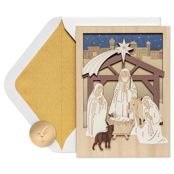 A Child Is Born Religious Christmas Card