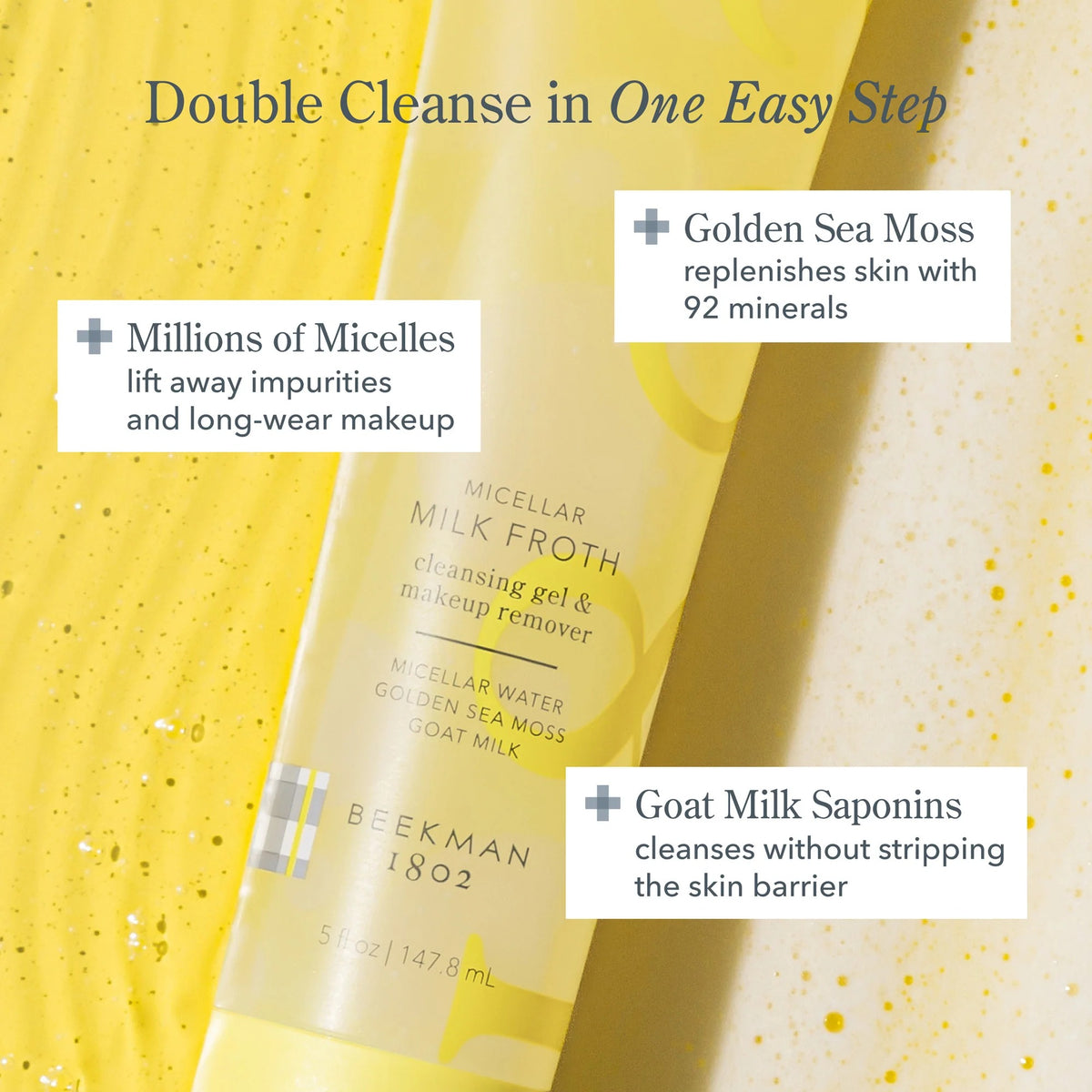 Beekman 1802 Micellar Milk Froth Cleansing Gel & Makeup Remover