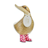 DCUK Spotty Boots Ducky Wooden Duck (Pink)