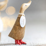 DCUK Spotty Boots Dinky Wooden Duck (Red)