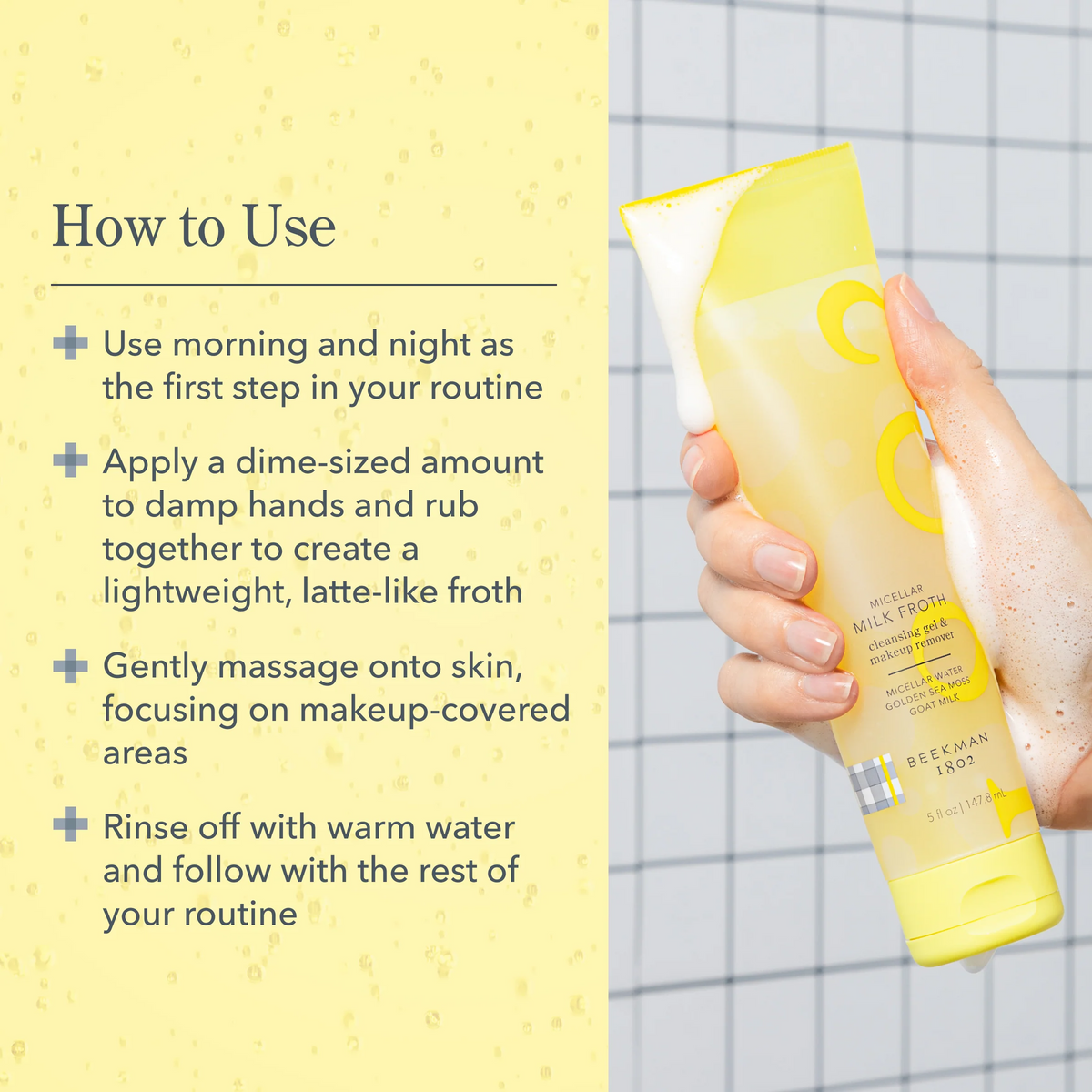 Beekman 1802 Micellar Milk Froth Cleansing Gel & Makeup Remover