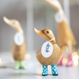 DCUK Spotty Boots Ducky Wooden Duck (Blue)