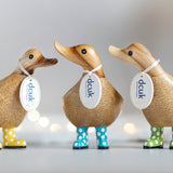 DCUK Spotty Boots Ducky Wooden Duck (Blue)