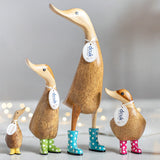 DCUK Spotty Boots Duckling Wooden Duck (Red)