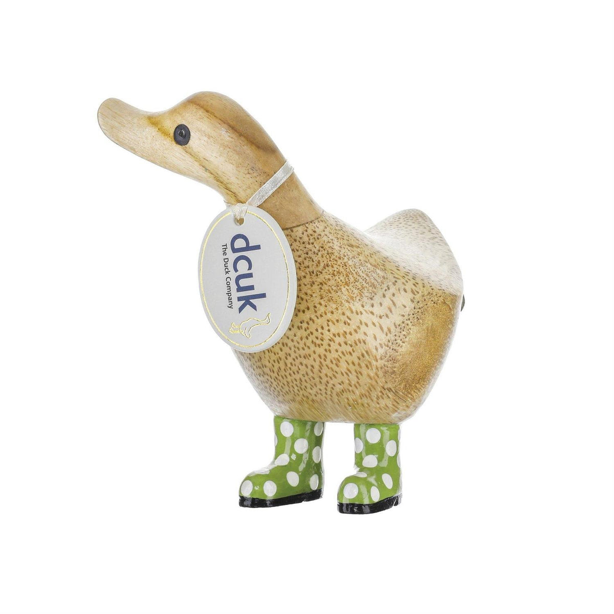 DCUK Spotty Boots Ducky Wooden Duck (Green)