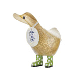 DCUK Spotty Boots Ducky Wooden Duck (Green)