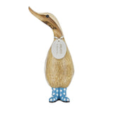 DCUK Spotty Boots Duckling Wooden Duck (Blue)