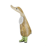 DCUK Spotty Boots Duckling Wooden Duck (Green)