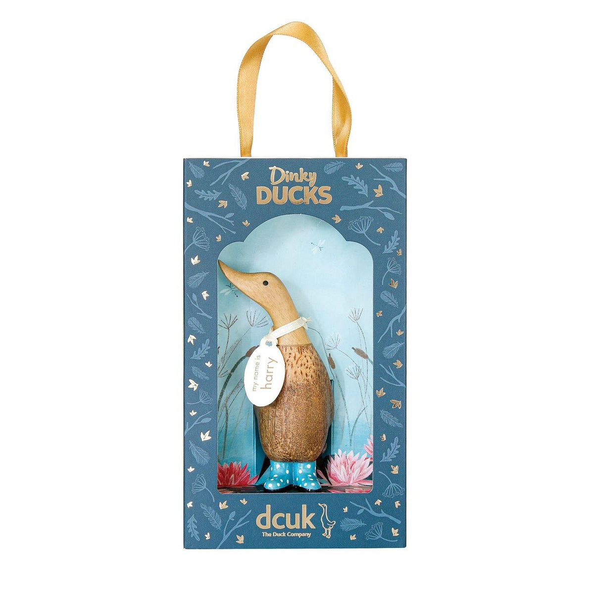 DCUK Spotty Boots Dinky Wooden Duck (Blue)