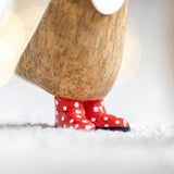 DCUK Spotty Boots Dinky Wooden Duck (Red)