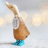 DCUK Spotty Boots Dinky Wooden Duck (Red)