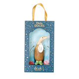 DCUK Spotty Boots Dinky Wooden Duck (Green)