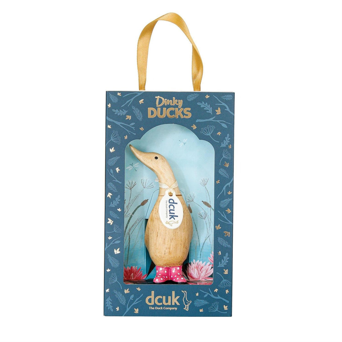 DCUK Spotty Boots Dinky Wooden Duck (Pink)