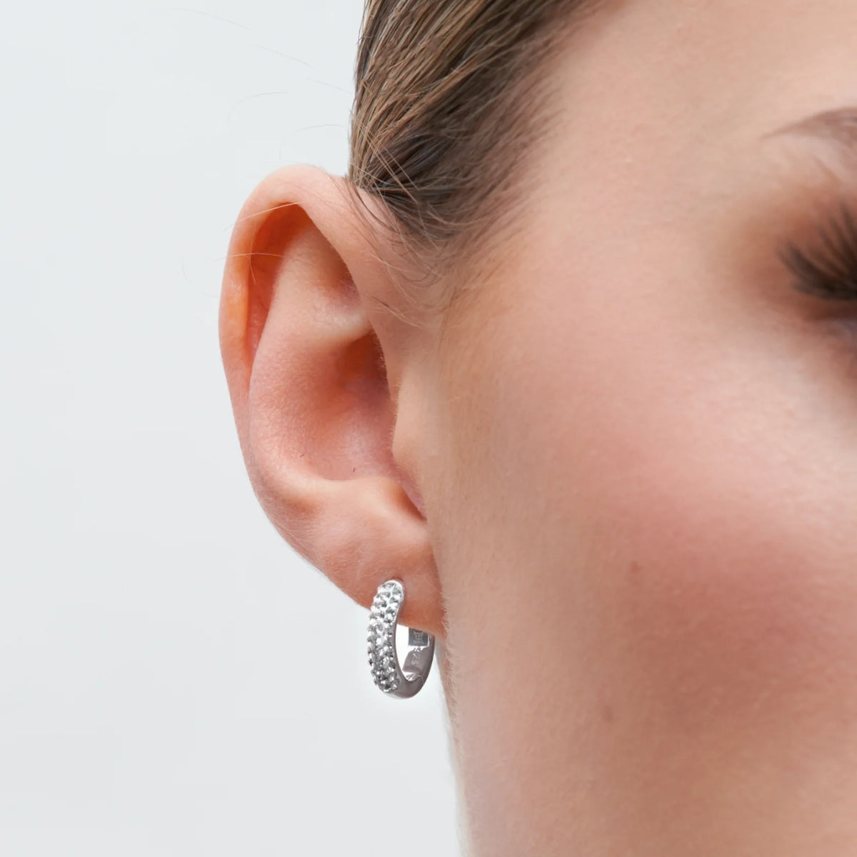 White Always On Sparkle Hoop Earrings