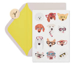 Dogs With Glasses Blank Card