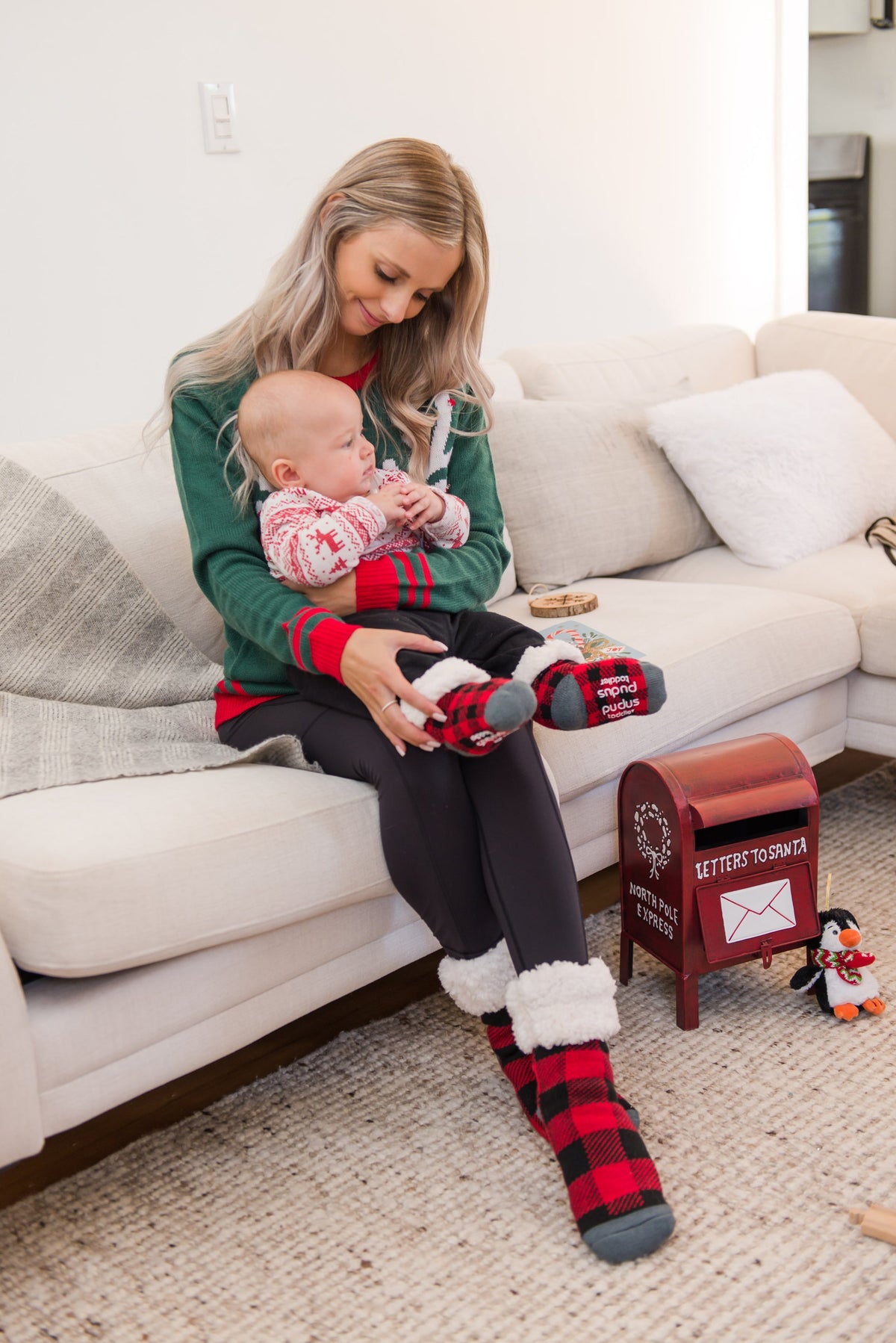 Pudus Classic Slipper Socks LumberJack Red Toddler