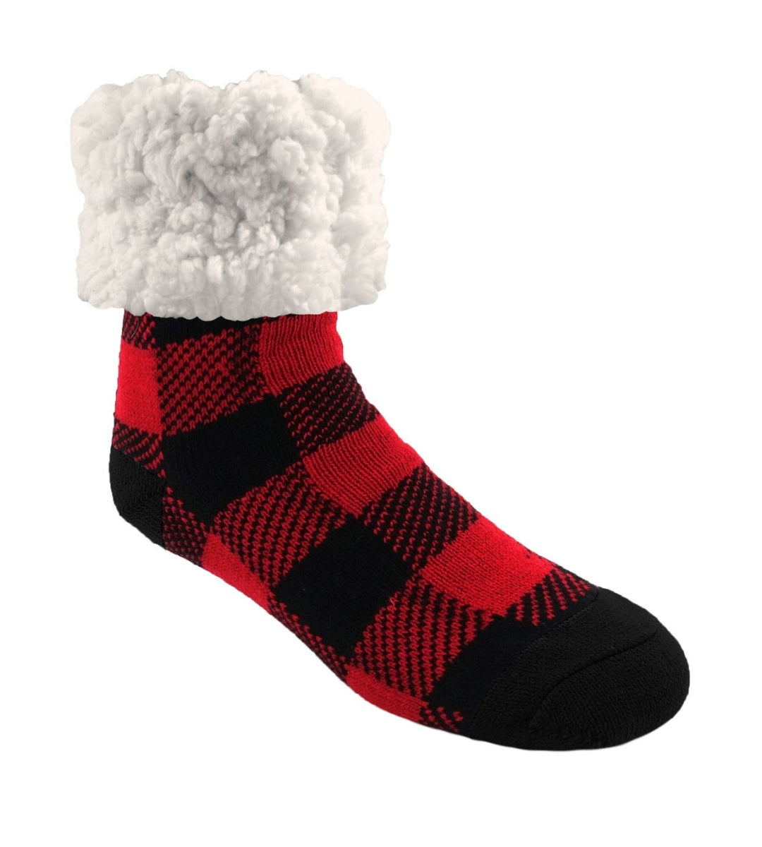 Pudus Classic Slipper Socks LumberJack Red