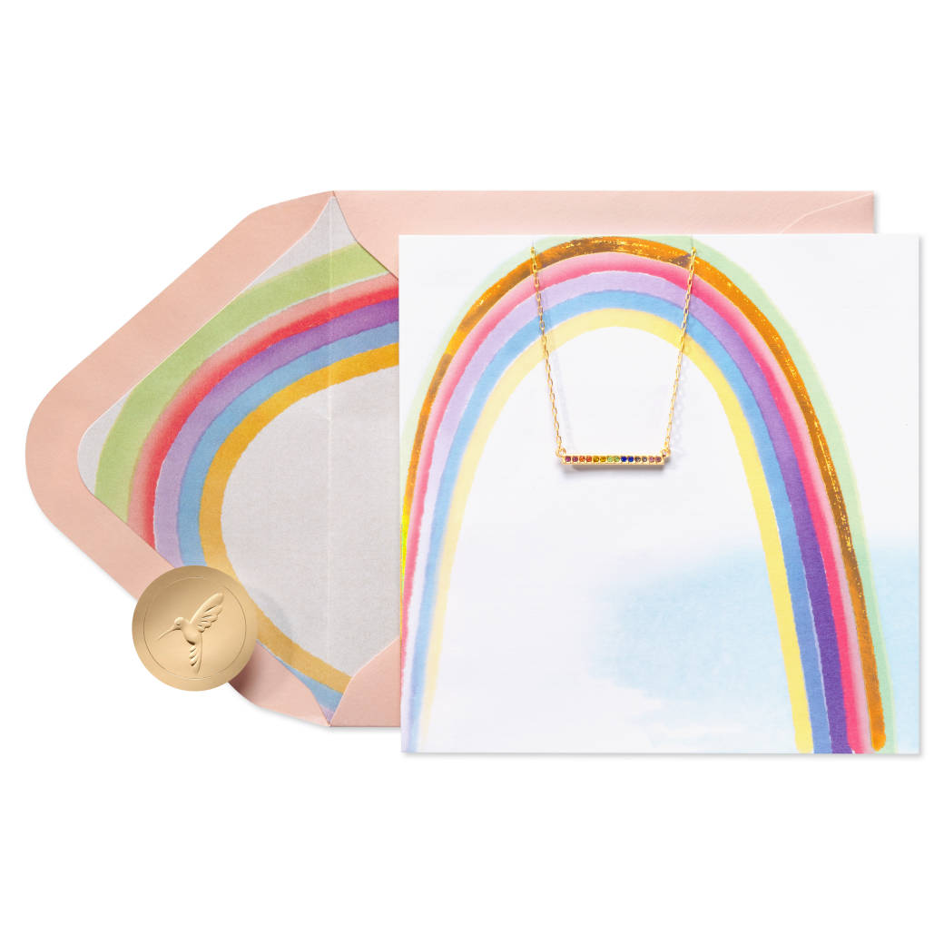 Rainbow Necklace Blank Card