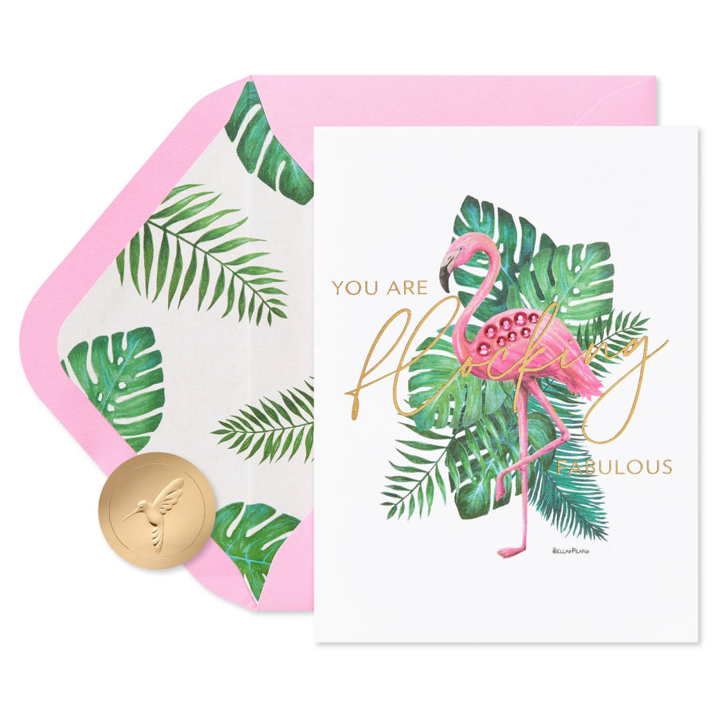 Flocking Fabulous Blank Card