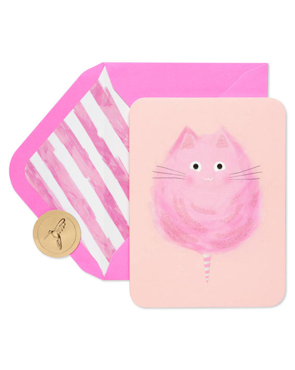 Cotton Candy Cat Birthday Card