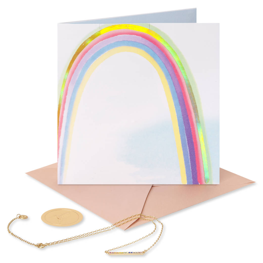 Rainbow Necklace Blank Card