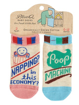 Blue Q Napping & Poop Machine Baby Socks 2 Pack