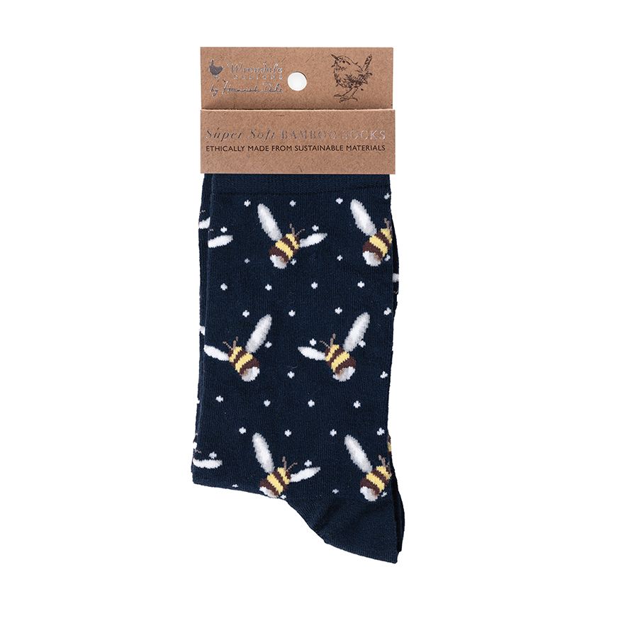 Wrendale 'Busy Bee' Navy Socks