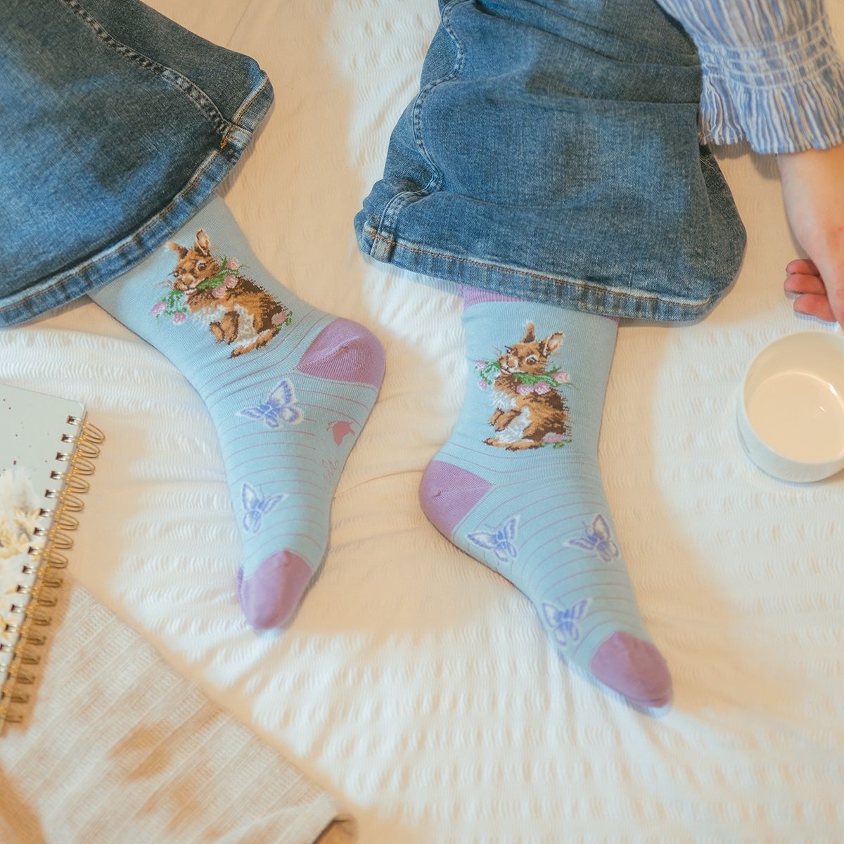 Wrendale 'Head Clover Heels' Rabbit Socks