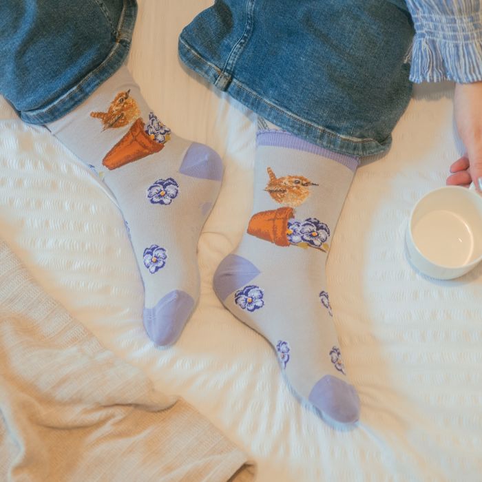 Wrendale 'Pottering About' Wren Socks