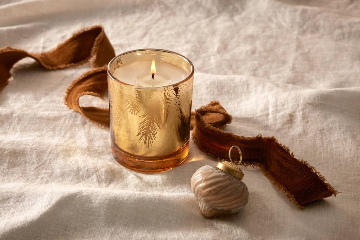 Thymes Frasier Fir Gilded Gold Pine Needle Candle