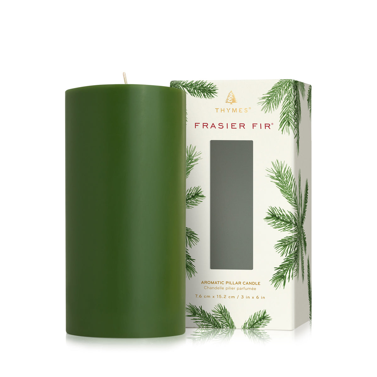 Thymes Frasier Fir Heritage Pillar Candle Large