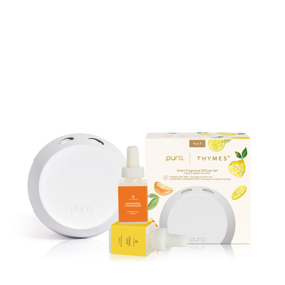 Thymes Mandarin Coriander & Lemon Leaf Pura Smart Home Diffuser Kit V4