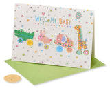 Critter Pull Along New Baby Card
