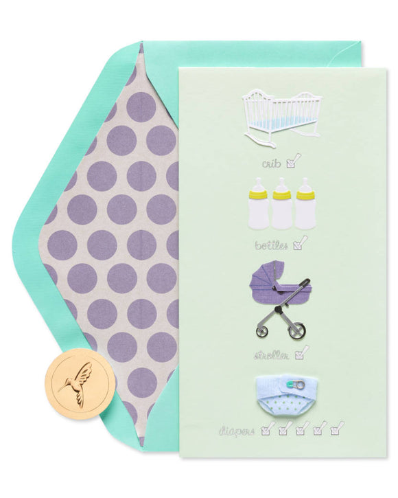 Checklist Baby Shower Card