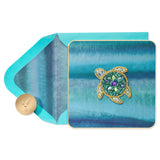 Sea Turtle Sequins Patch Blank Card