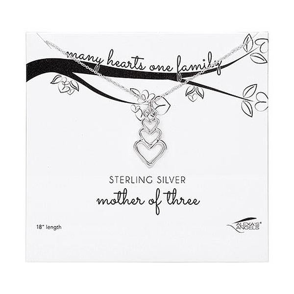 Mother Of... Sterling Silver Open Hearts Necklace