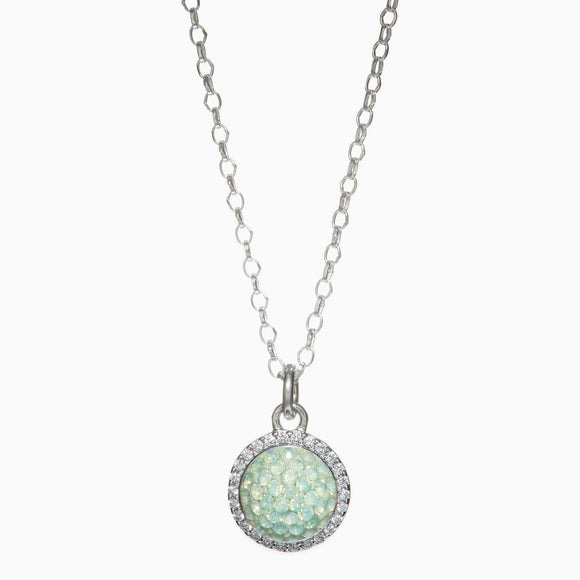Succulent Sparkle Ball Halo Necklace Pendant