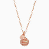 Rose Gold Pearl Sparkle Ball Long Necklace Pendant