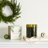 Thymes Frasier Fir Heritage Molded Green Glass Candle