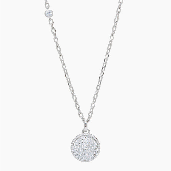 White Sparkle Ball Halo Necklace Pendant