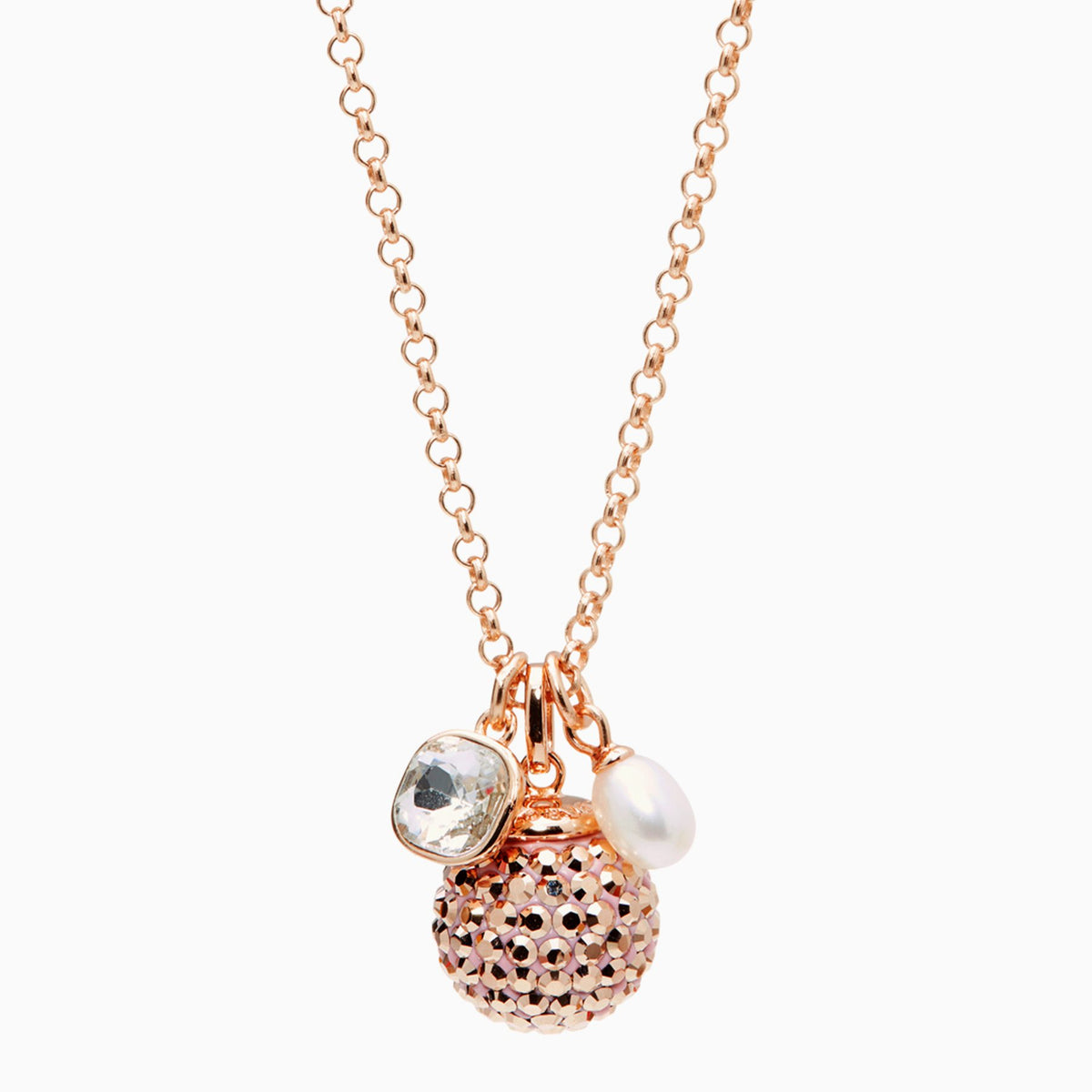 Gilded Rose Gold Sparkle Ball Cluster Pendant