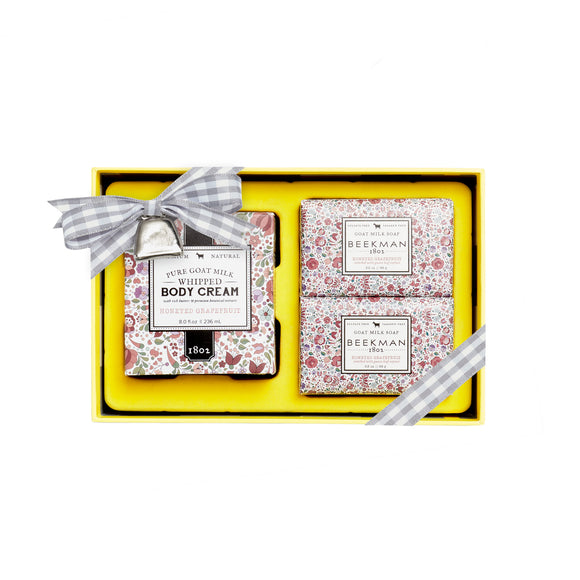 Beekman 1802 Value Gift Set Honeyed Grapefruit Whipped Body Cream Trio Gift Set