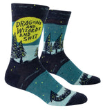 Blue Q Dragons And Wizards And Shit Men's Crew Socks