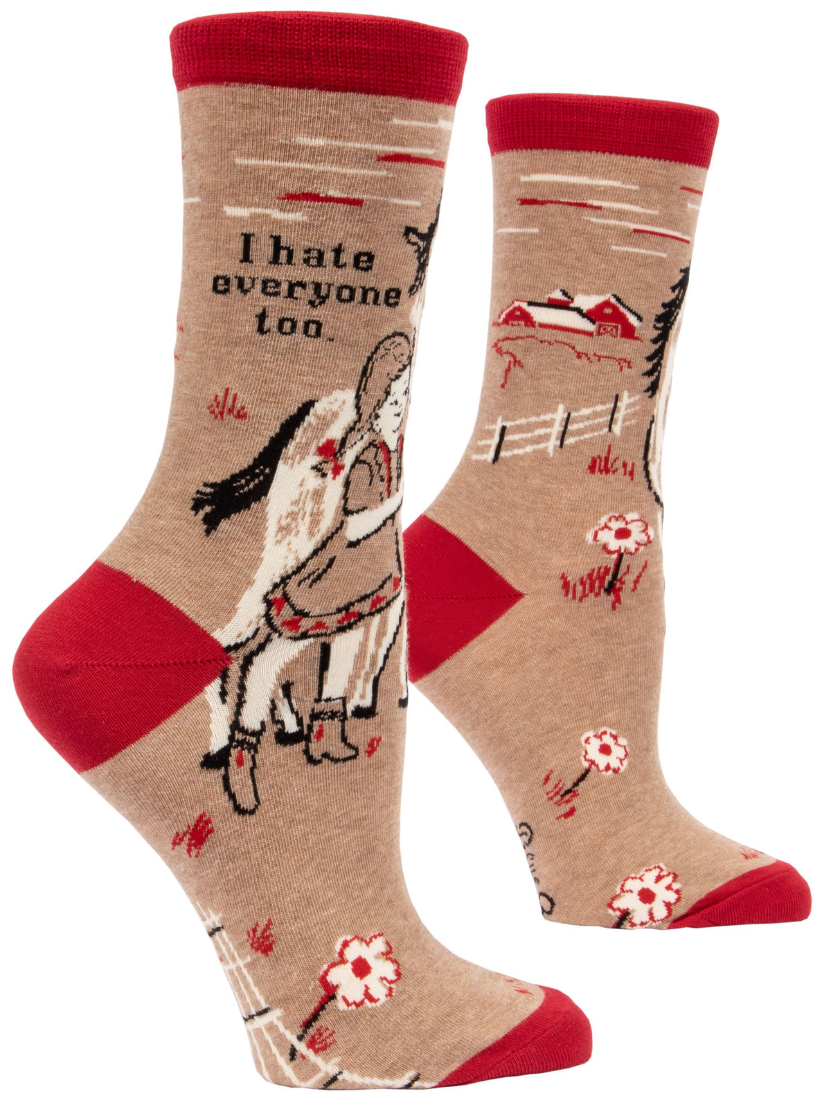 Blue Q I Hate Everyone Too Women's Crew Socks