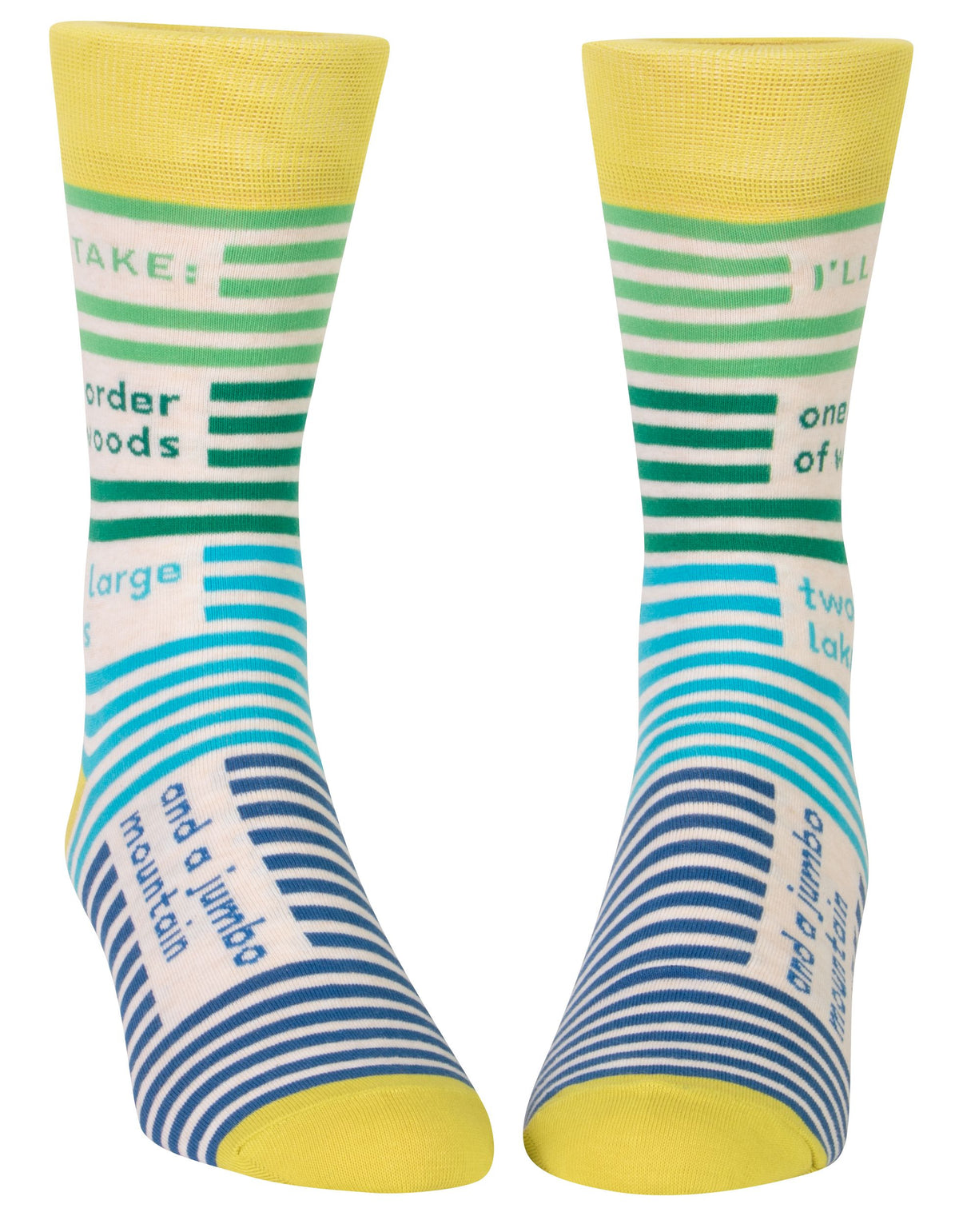 I'll Take One Order Of Woods, Two Large Lakes, And A Jumbo Mountain Men's Crew Socks