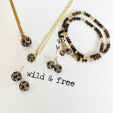 Leopard Sparkle Ball Halo Necklace Pendant